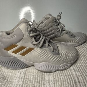 Adidas Gray and Gold Sneakers